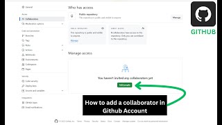 How to Add a Collaborator on GitHub | How 2 People Can Work on 1 Project in a GitHub Repository