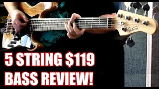 Review:  Glarry 5 String J Style Bass Guitar - $119 shipped.  Fat Strings Friday Episode #3