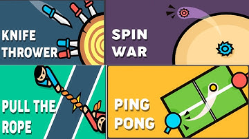 2 player games - the challenge - knife 🔪 thrower - spin war - pull the rope - ping pong