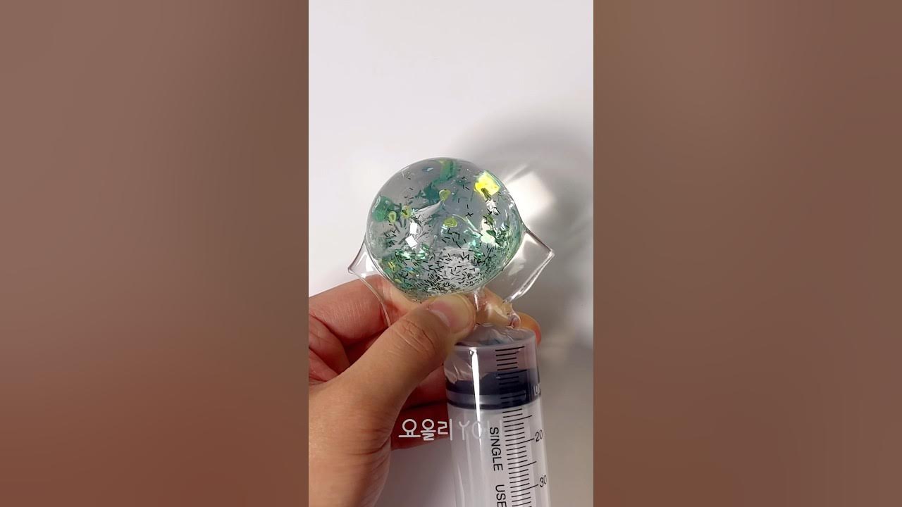 초록색 💚 글리터 물풀💦 테이프공 만들기 DIY Clear Glue + Green Glitter Nano Tape