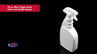 23 oz. White Trigger Spray Bottle with 28/400 Sprayer | U.S. Plastic Corporation®