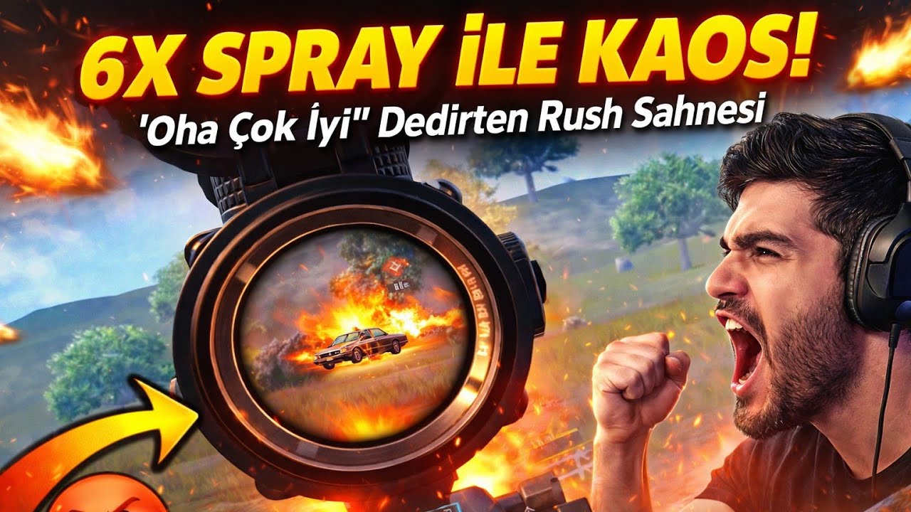 6X SPRAY İLE KAOS! 🔥 | OHA ÇOK İYİ DEDİRTEN RUSH SAHNESİ PUBG MOBİLE 