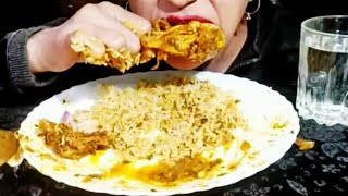ASMR | EATING DAHI CHICKEN, BUTTER NAAN, CABBAGE CURRY, BRINJAL FRY, BITTER GOURD FRY AND RICE