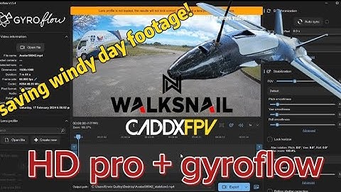 Stabilizing Walksnail HD Pro footage with Gyroflow