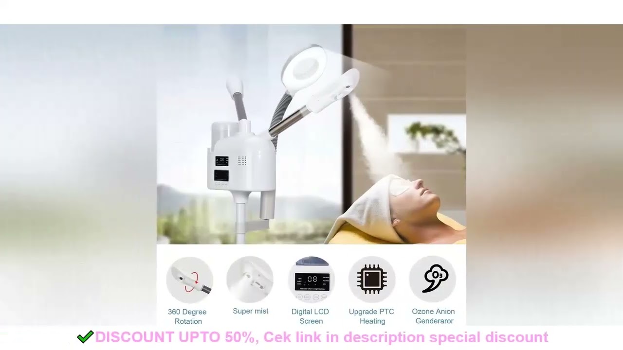 Facial Steamer Hot Cold Steam Vaporizer Ozone 3 in 1 Nano Ionic  Upgrade Humidifier With 8X LED
