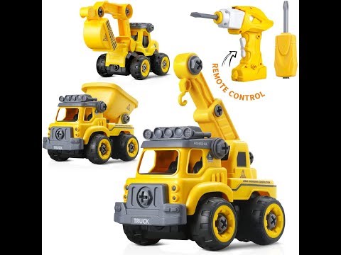 4 in 1 Take Apart Toys with Electric Drill Converts to 4 Types of Remote Control 