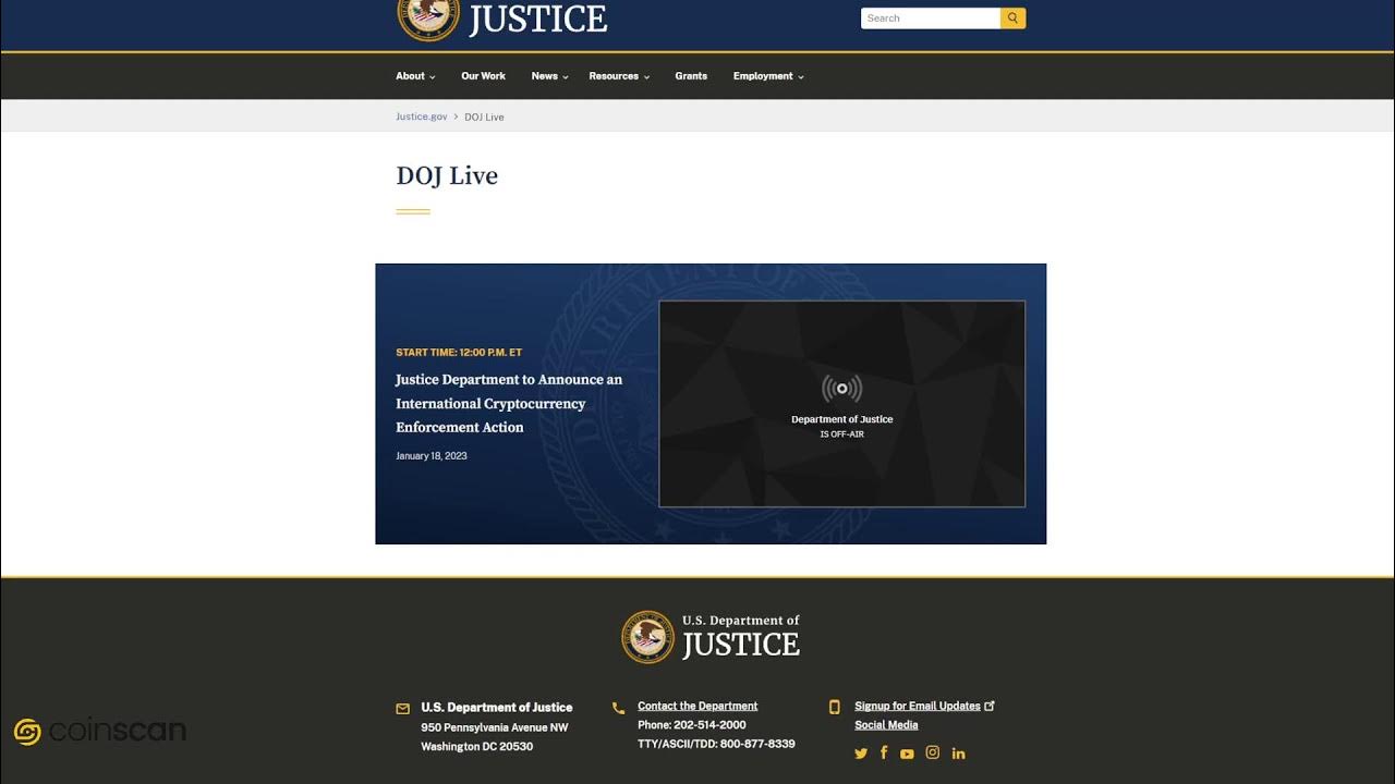 LIVE DOJ CRYPTO ANNOUNCEMENT YouTube