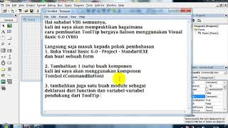 Cara membuat ToolTip Gaya Balloon dengan Visual Basic 6 0
