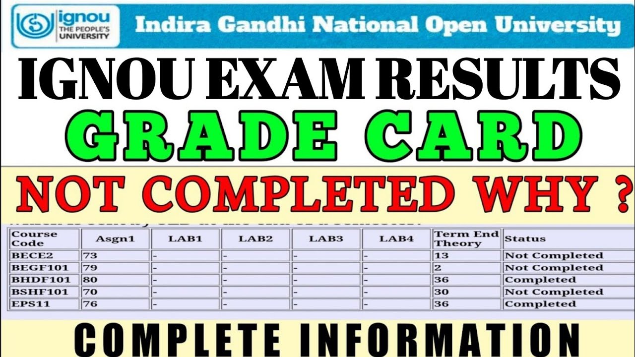 ignou assignment status not completed means