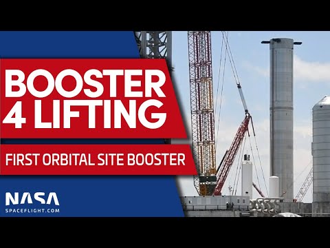 LIVE: Super Heavy Booster 4 Lifted to Orbital Launch Table