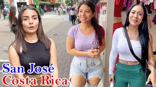 🇨🇷SAN JOSE COSTA RICA REAL STREET ENCOUNTERS WITH ATTRACTIVE WOMAN ON A FRIDAY IN 4K 2023[FULL TOUR]