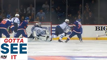 GOTTA SEE IT:  Connor Hellebuyck Makes Three Brilliant Saves On The Islanders