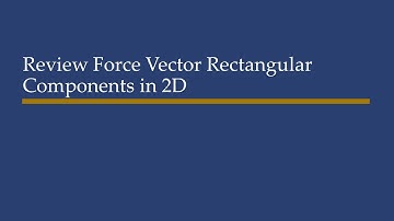 Review Force Vector Rectangular Components 2D