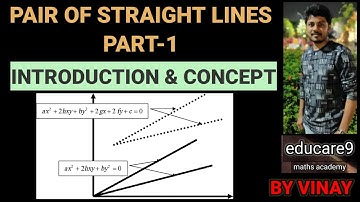 PAIR OF STRAIGHT LINES PART-1 || INTRODUCTION AND BASICS || MATHS-1B[IPE]/ CLASS-11 || BY VINAY