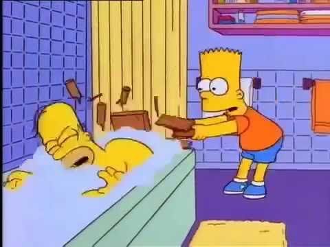 Bart hits Homer with a chair - YouTube