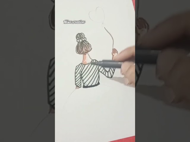 illustration fashion girl dress |girl drawing #shorts #art #drawing #creativeart #satisfying