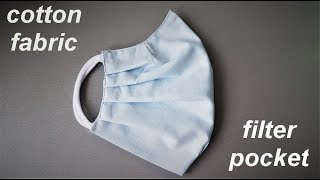 DIY How to make a face mask with a filter pocket tutorial. Jak uszyć maskę wielokrotnego użytku