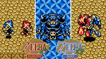 [The Legend of Zelda: Oracle of Seasons & Oracles of Ages] Linked Game Boss Battles + True Ending!!