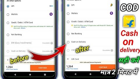 Flipkart cash on delivery not available problem solved Flipkart cash on delivery is not available