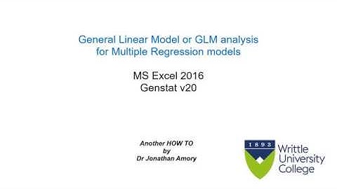 General Linear Model (GLM) analysis in Genstat - Writtle University College How To