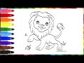 Cómo Dibujar Un Leon /Dibuja y Colorea Un Lindo Leon Arcoiris /Dibujos Para Niños