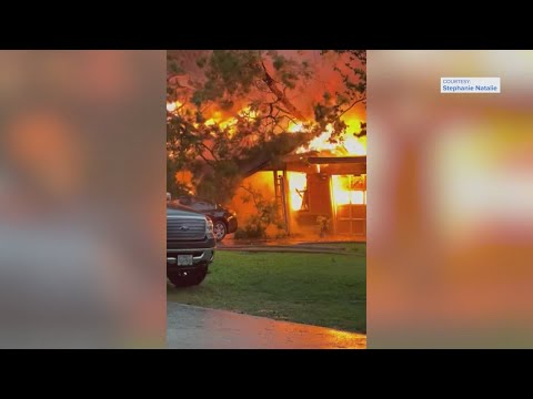 Deputy's family escapes before house burns to ground during deadly Harris County storms