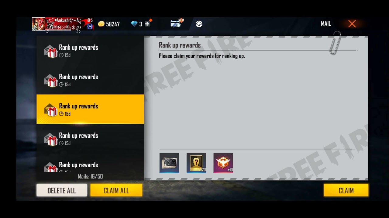 Season10 rewards from mail box in free fire 😎😎😎