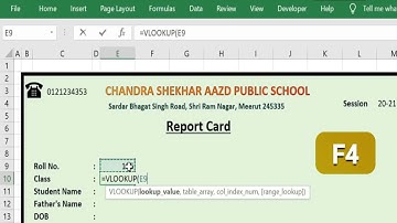 Automatic Student Report Card in Excel | School Report Card #excel