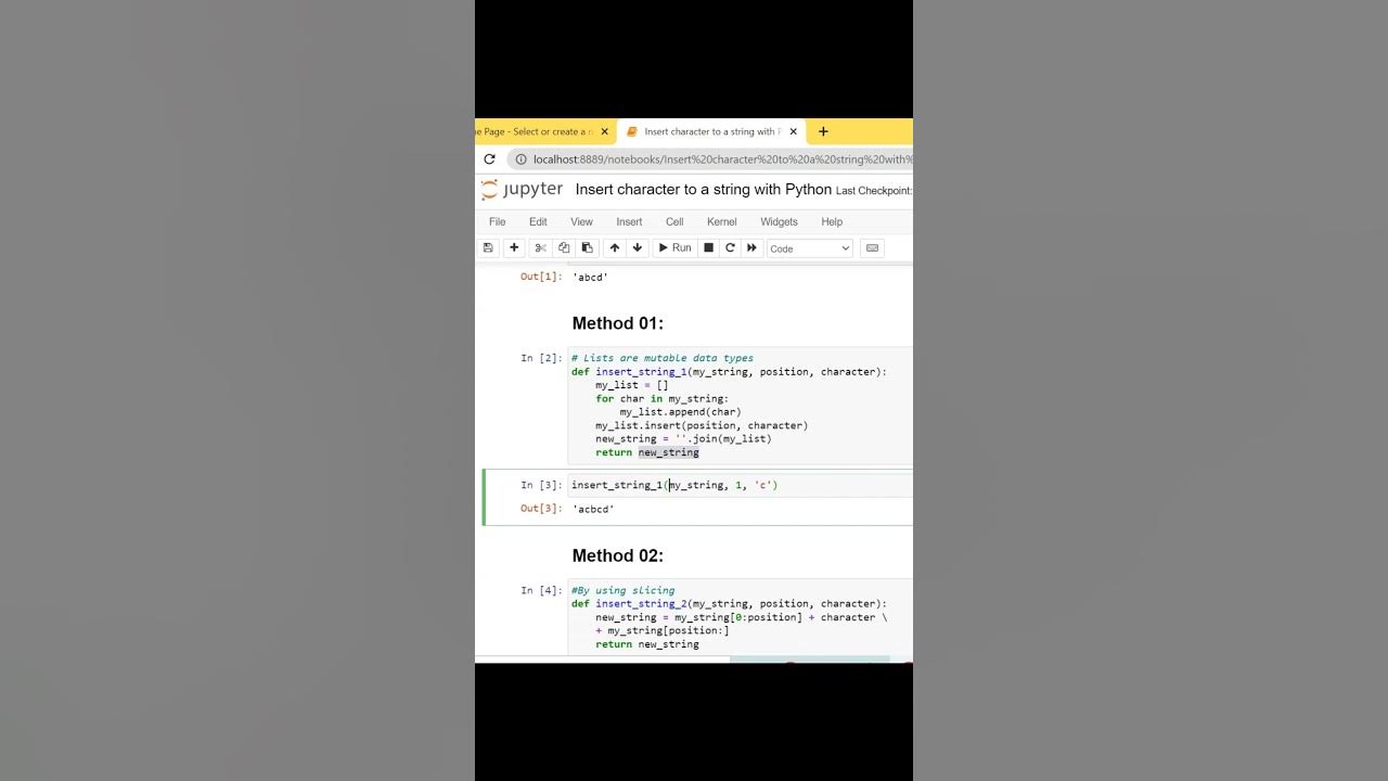 How to insert a character to a string with Python? #shorts - YouTube