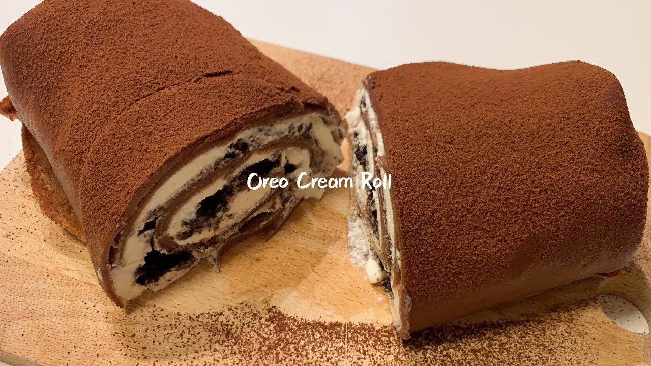 Oreo Cream Roll || No Bake || Easy Recipe 奧利奧毛巾卷