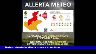 Meteo: allerta rossa e arancione in Veneto 30.10.2023