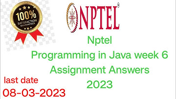 NPTEL Programming in java week 6 Assignment answers #nptel2022 #nptel #javaprogramming #java