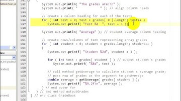 F1L6@10 GradeBook java   using a two dimensional array to store grades