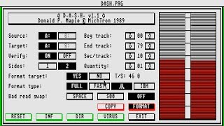 ATARI ST COPIER D.A.S.H. D A S H  DASH By MICHTRON UTILITIES POMPEY PIRATES MENU 19 COPY FORMATTER