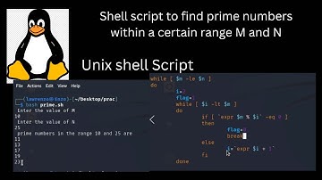 Shell script to find prime numbers between a given range M and N || Bash Script