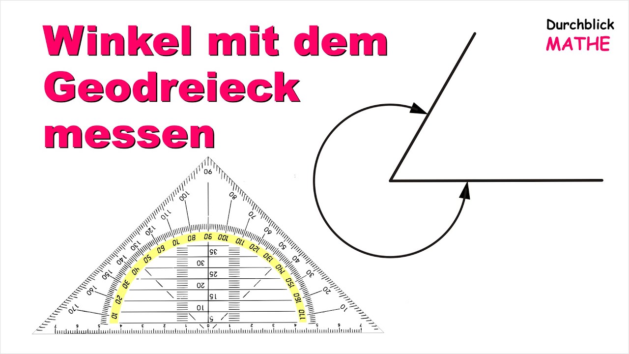 Geodreieck: Überstumpfer Winkel messen 