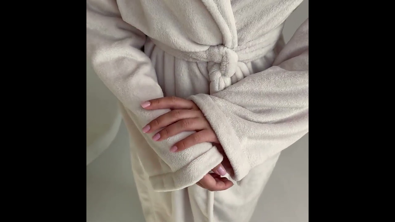 Bath Robe For Women Soft Fleece Dressing Gown Lounge And Homewear Comfy Plush Bath Robe