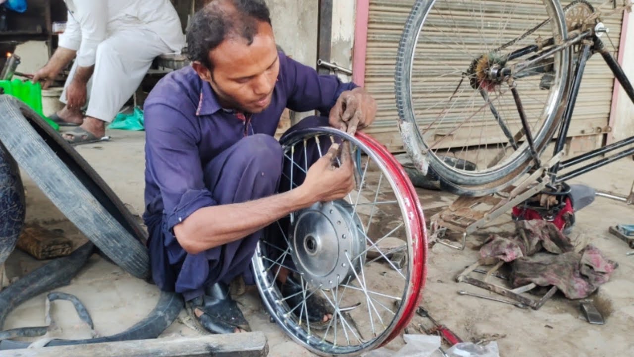 Amazing Restoration Technique of an old moterbike Rim |Wow! Amazing Things|