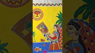 Beautiful Chhath Puja Painting Step by Step | Festival Art Tutorial #ChhathPujaPainting #shorts #art