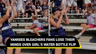 Yankees bleachers fans lose their minds over girl’s water bottle flip | Viral Video