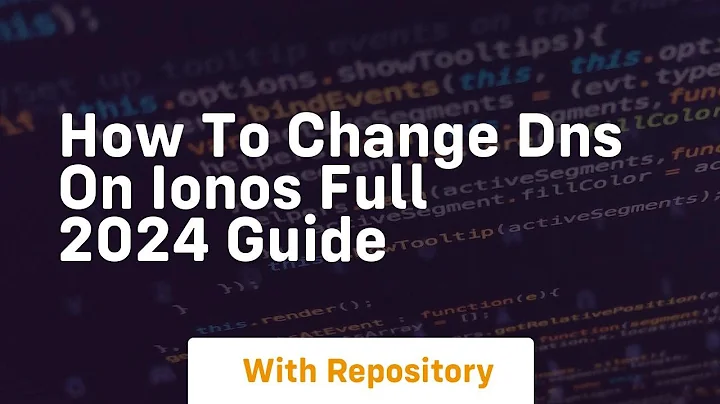 How to change dns on ionos full 2024 guide