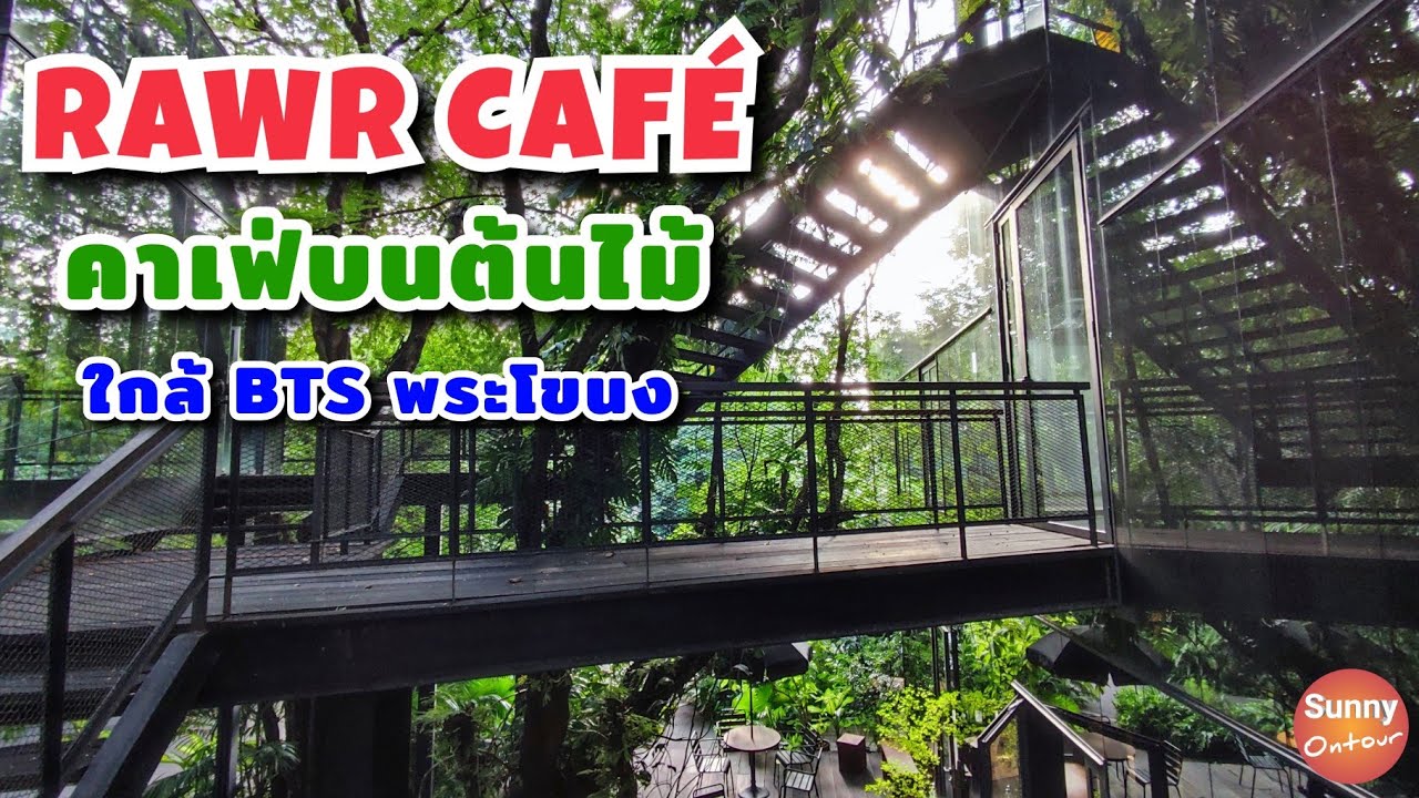 ร้าน Rawr Café คาเฟ่บนต้นไม้ใหญ่ ใกล้บีทีเอสพระโขนง | Sunny ontour - YouTube