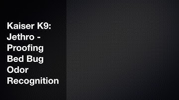 Kaiser K9: Jethro - Proofing Odor Recognition