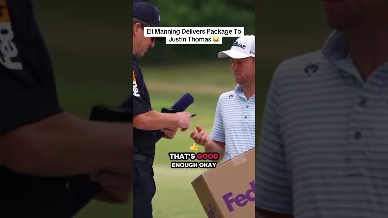Eli Manning Delivers Package To Justin Thomas 😂 