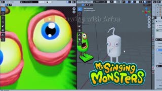 How to make FURCORN in 3D using Blender App | My Singing Monsters