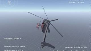 Silantro Unity3D Helicopter Simulator: MH-6 Little Bird Weapons Test +Landing