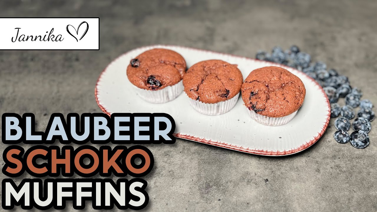 Schoko Blaubeer Muffins - Saftig und Schokoladig!