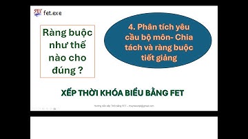 Xếp thoi khóa biểu bằng FET - 4. Phân tích yêu cầu chuyên môn, chia tách và ràng buộc tiết giảng.