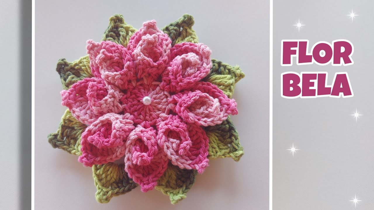 Flor Bela / Flor de crochê fácil para aplicação