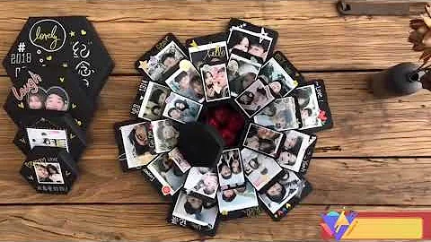 VEESUN Explosion Box with 6 Faces, Surprise Gift Box, Birthday Gift for Girlfriend Boyfriend Mom Dad